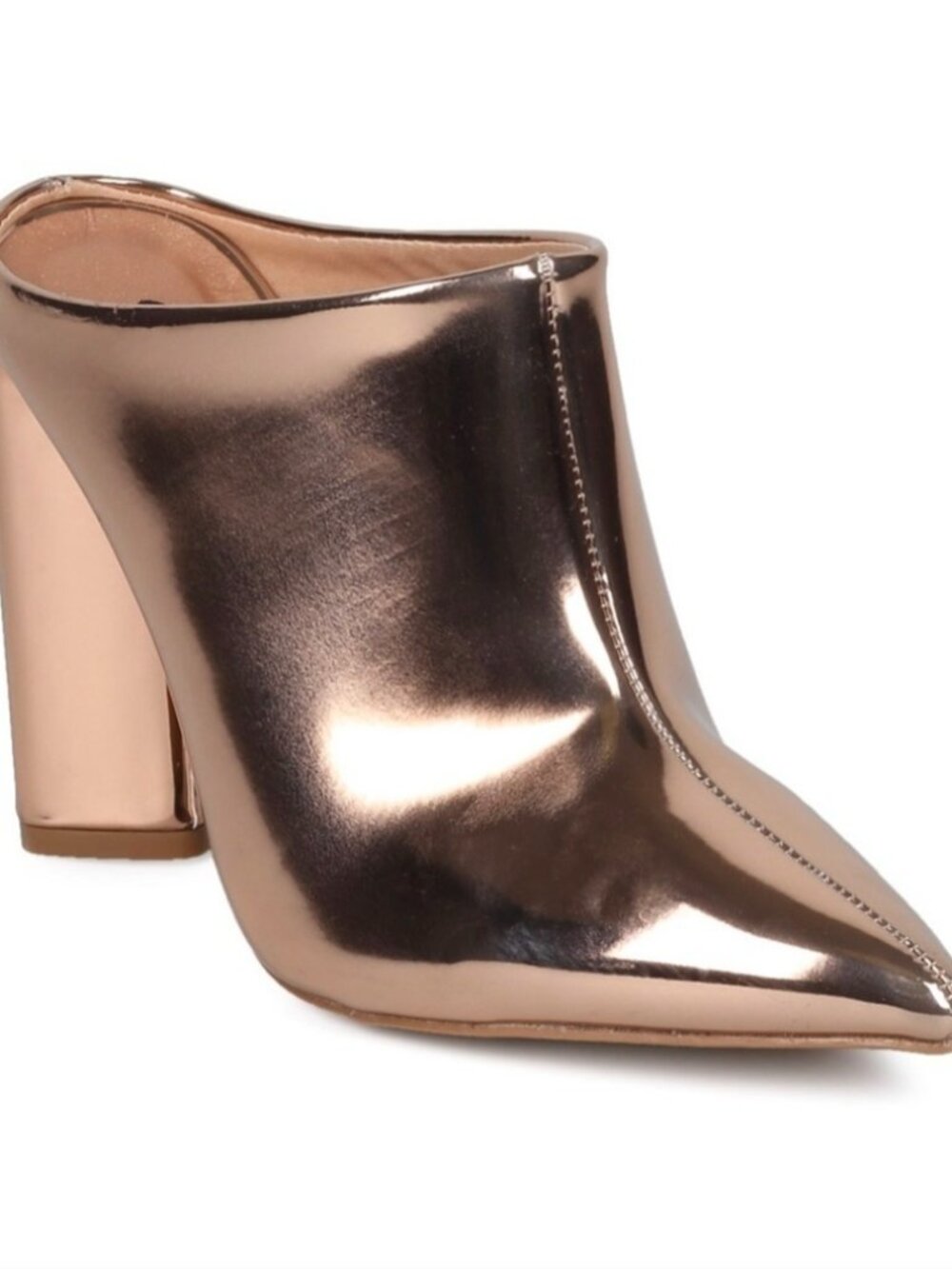 Qupid Rose Gold Mule Heels (7)